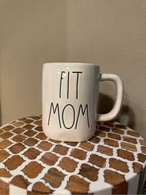 Rae Dunn "Fit Mom" White Ceramic Mug